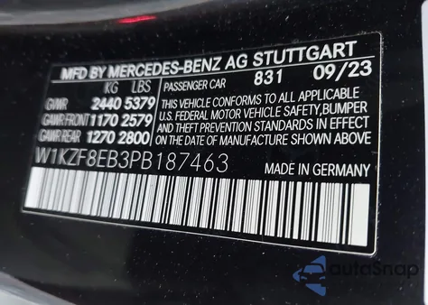 2023 Mercedes-Benz E 350 4Matic z USA, uszkodzony, nr VIN W1KZF8EB3PB187463